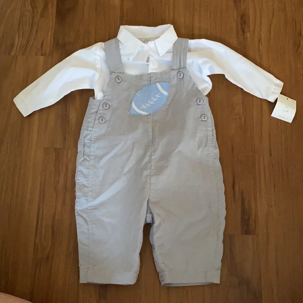 NWT petit ami corduroy football overall and button down set - Picture 1 of 3